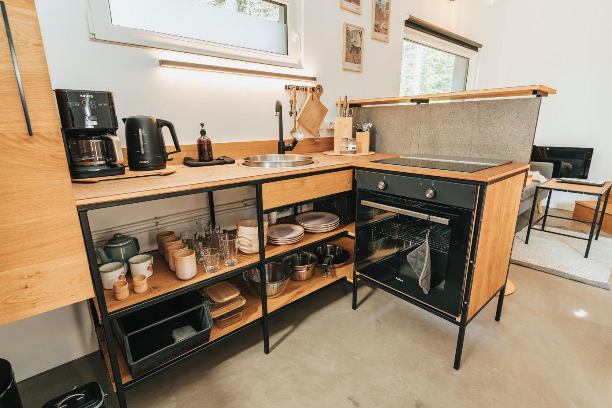 Modernes Tinyhouse Trailer Cabins Am Waldrand - Mit Seezugang Eging Exterior photo